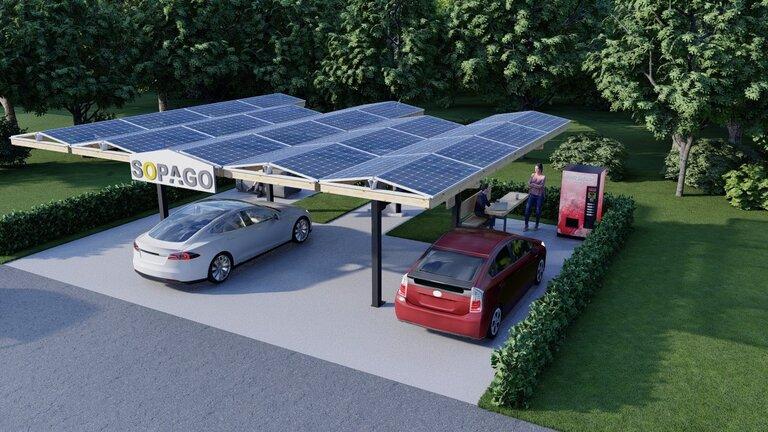 Solar Carport im Garten