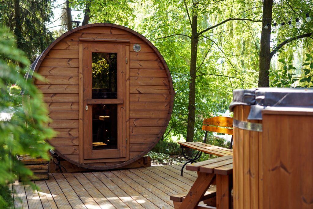 Finnische Sauna im Freien.